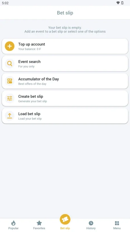 MelBet app bet slip screenshot